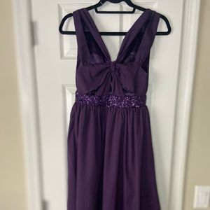 High Low Royal Purple Evening Party Dress